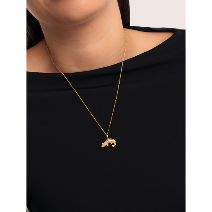 Charm Camaleón Enamel Lima Baño Oro