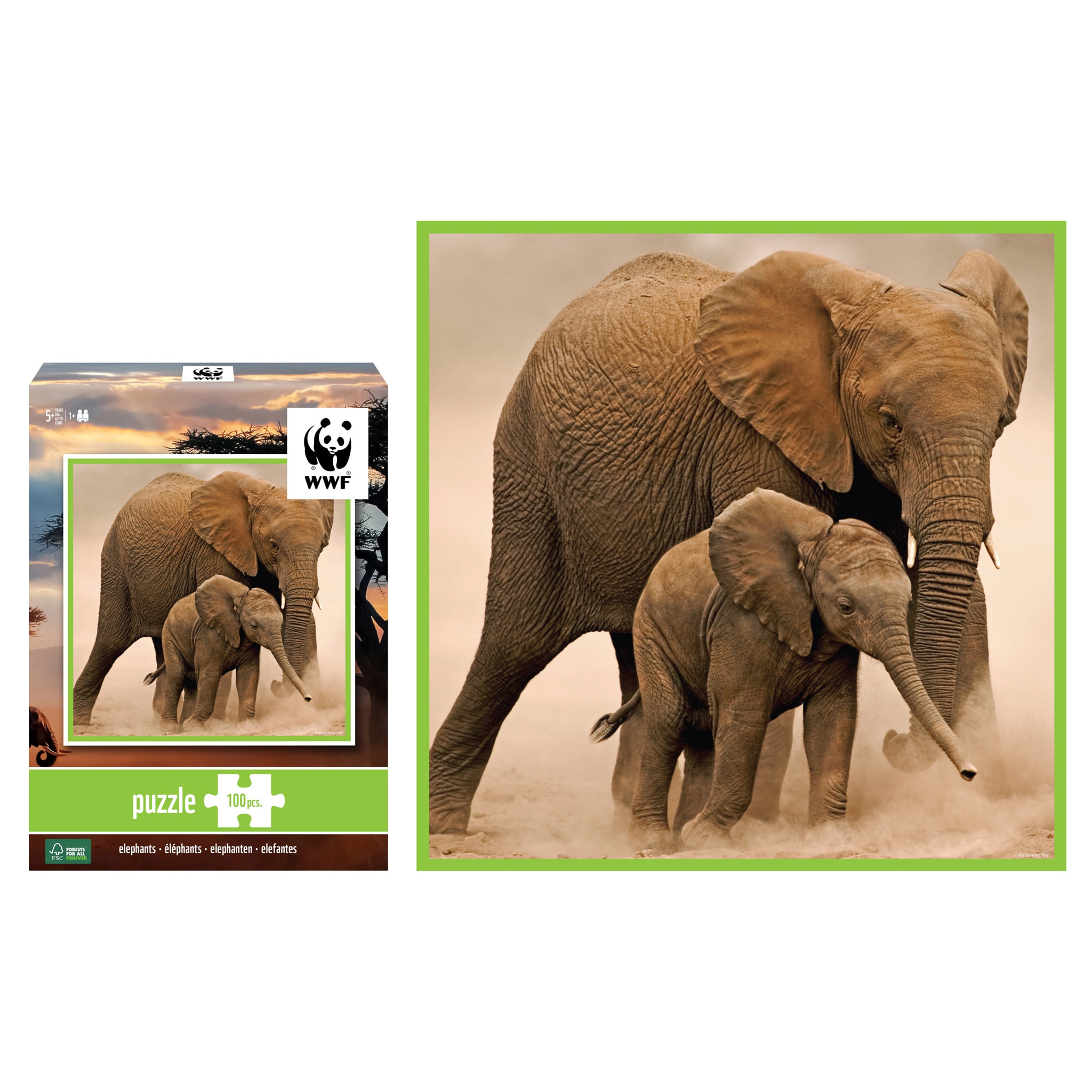 WWF PUZLE - ELEFANTE 100 PIEZAS