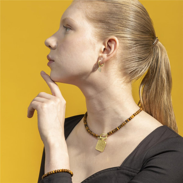 Pulsera con Ojo de Tigre acabado oro 18k