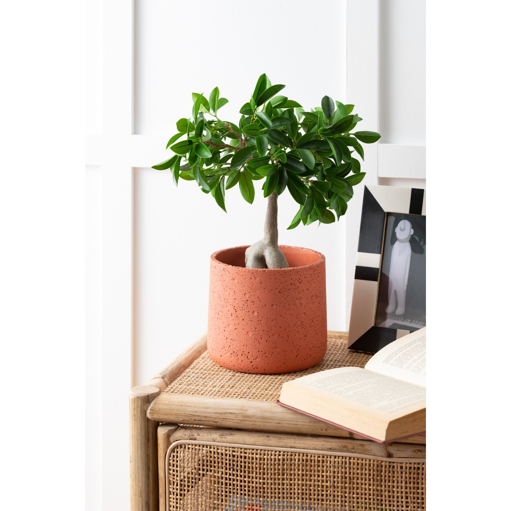 J-Line cache-pot Potine - ciment - terracotta - large -  Ø 19 cm