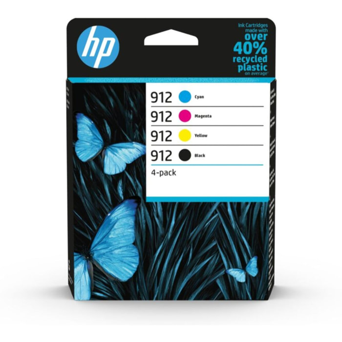 Cartouche d'encre HP Pack Multipack 912 Originales (Noir + 3 Couleurs) - 3YL82AE