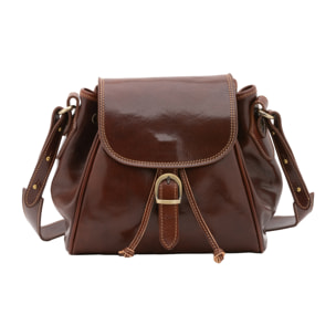 Borsa a secchiello  da donna In Vera pelle Made in Italy 24x24x14 cm