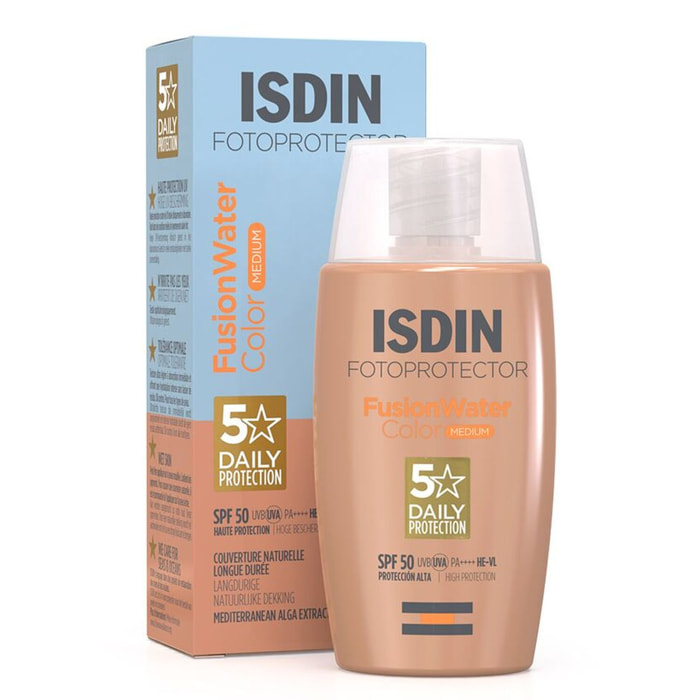 Fusion Water Color Medium - Crème solaire visage teintée pour peaux medium SPF50 50ml