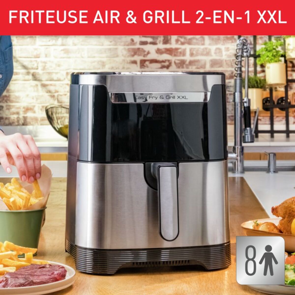 Friteuse sans huile MOULINEX EZ801D10 XXL 2 en 1 air & grill 6L