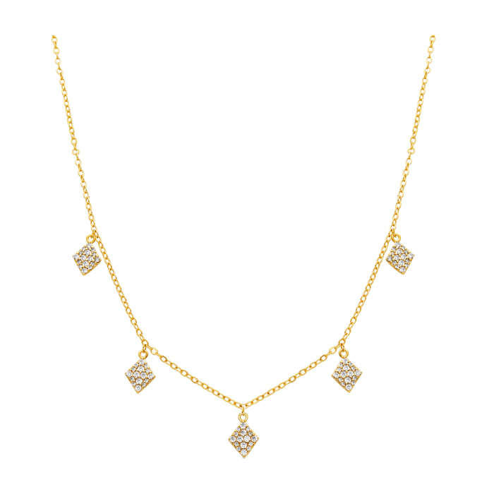 Collar con Circonita Brillante acabado oro 18k