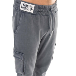 Pantalone cargo da uomo in felpa con elastico al fondo, Leone 1947 Vintage Dept.