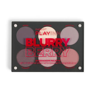 INGLOT Playinn Blurry Berry Eyeshadow Palette, Paleta de sombra mate y con brillo especial para crear ahumados de ojos, con sus tonos grises cálidos y rosas empolvados. 8,0gr