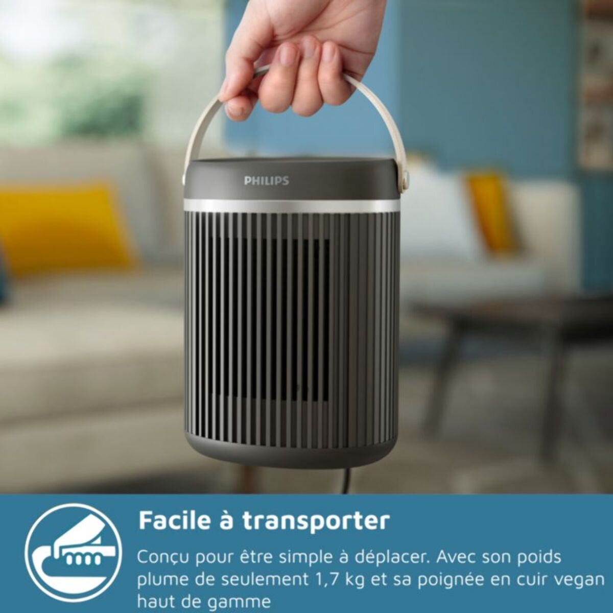 Chauffage soufflant PHILIPS CX3120/01, Chauffage connecté Série 3000 Noir, 1500W