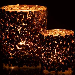 J-Line photophore Givré - verre - mat brun foncé - large