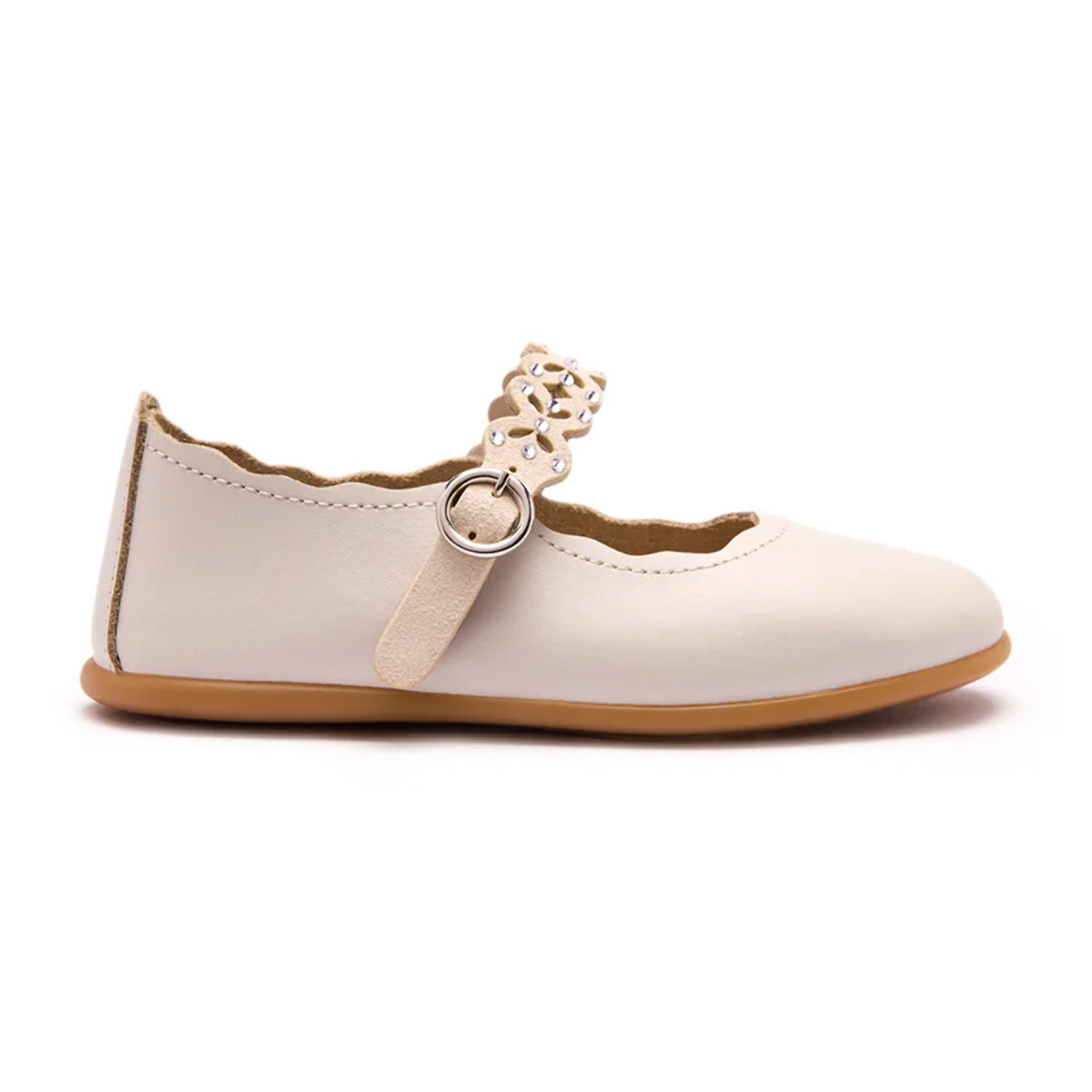 Bailarinas de Niña con Corte de Mariposa en Beige