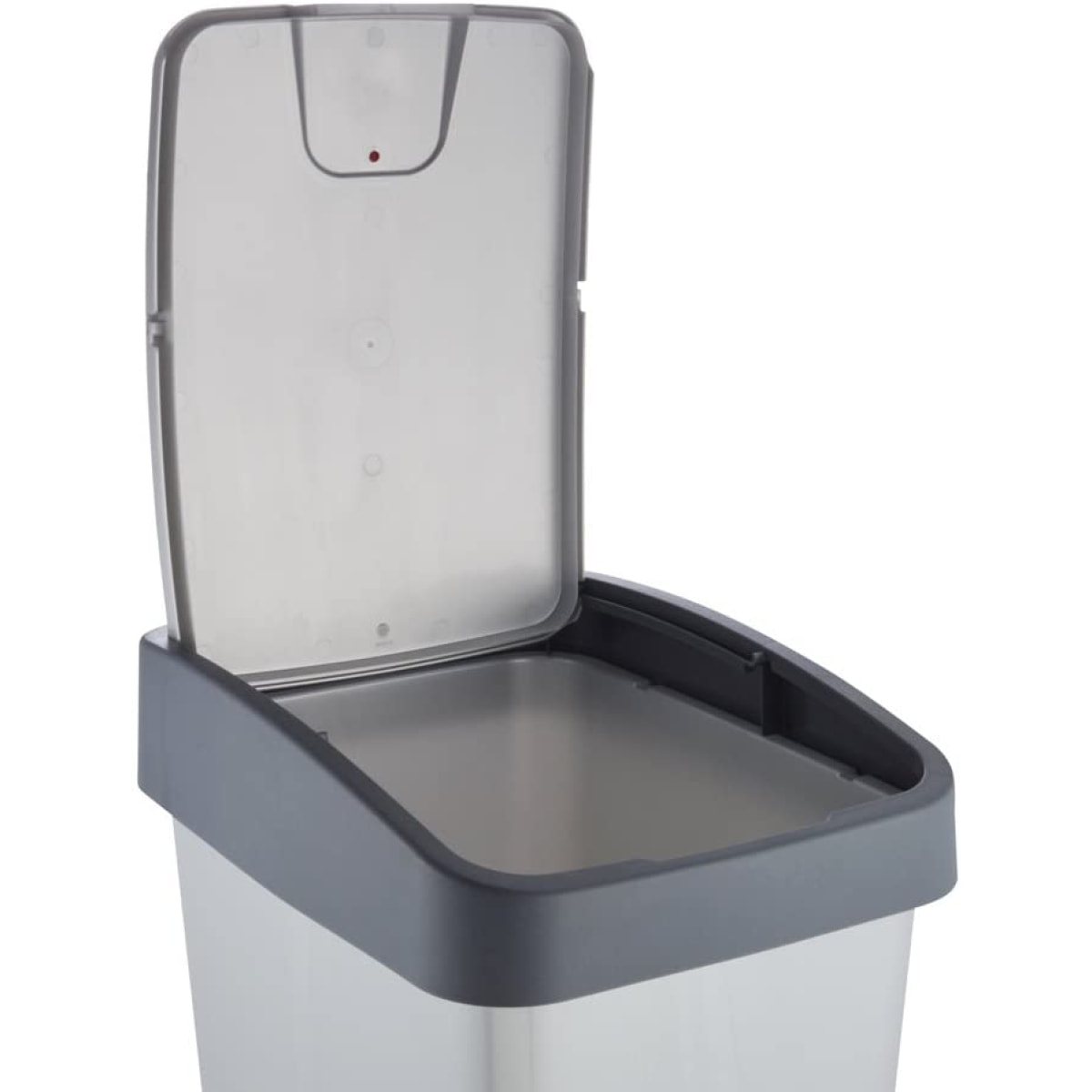 Cubo de Basura Premium con Tapa Abatible, Tacto Suave, color Plateado