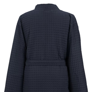 Peignoir homme pur coton 240 g/m² nid d'abeille marine Detente navy