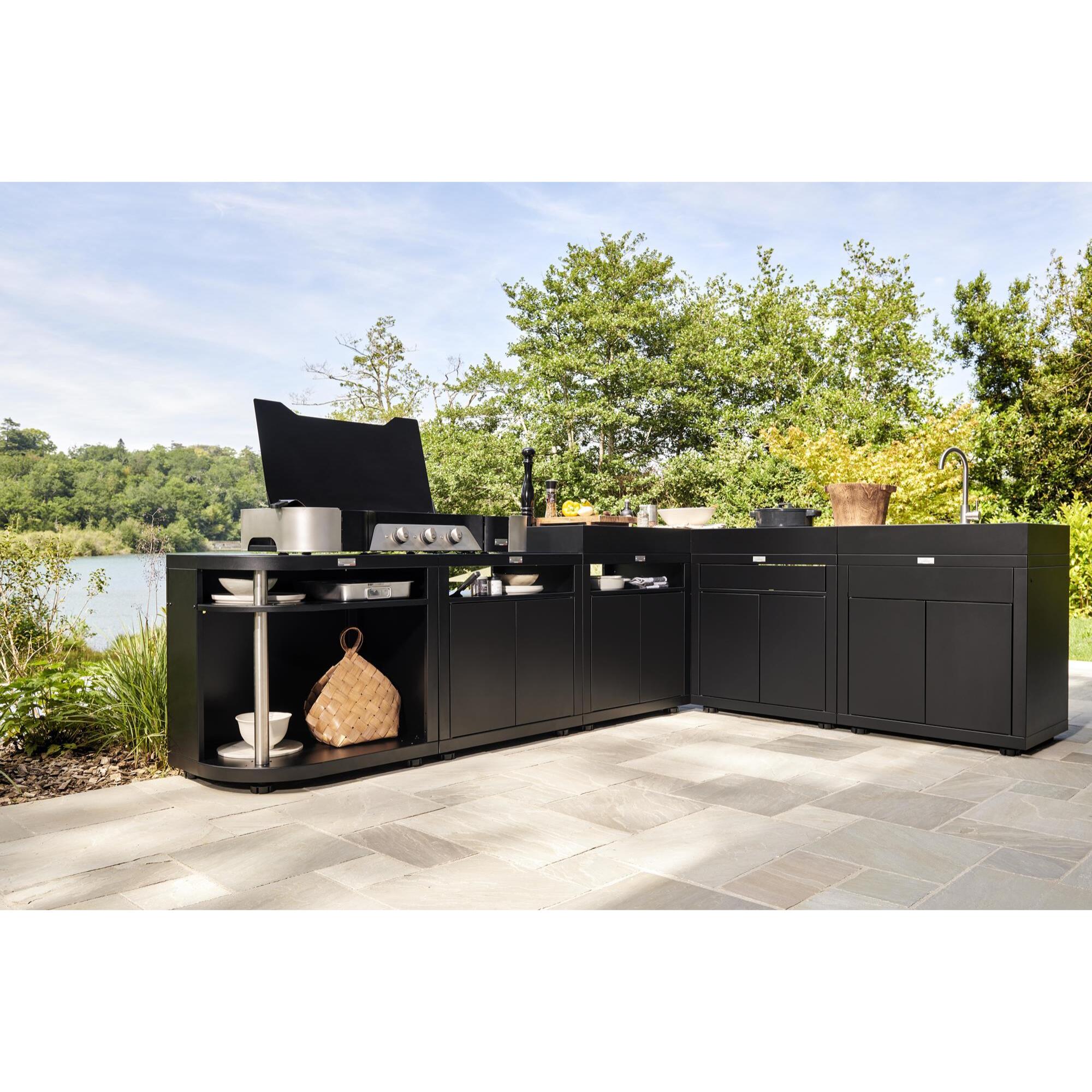 MEUBLE CUISSON ARRONDI GAUCHE, 80X55 CM NOIR - LE MARQUIER