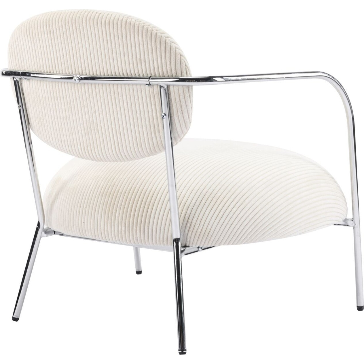 Fauteuil en velours côtelé et piètement chromé - LEON