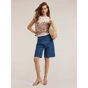 Motivi - Blusa in sangallo stampato - Bianco