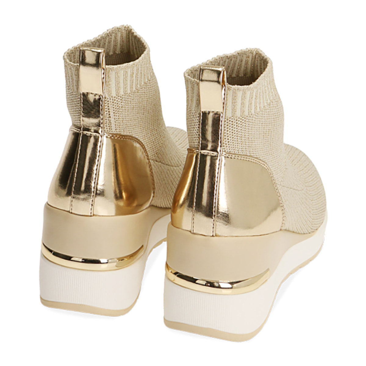 Slip-on oro, zeppa 7 cm