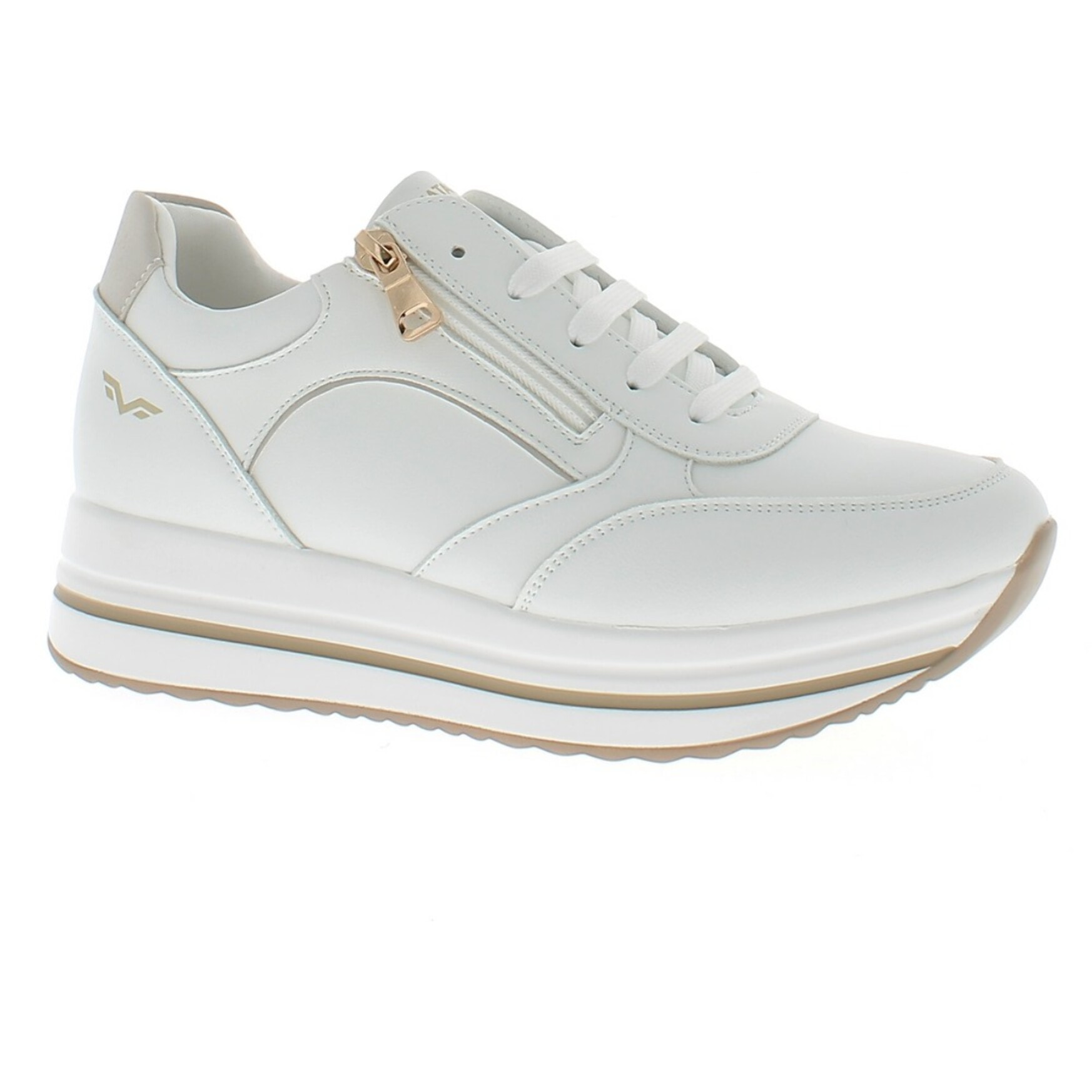 Armata di Mare Scarpe Donna Sneakers Casual Zip Laterale con Soletta in Memory Foam AMD S51H64 White Gold