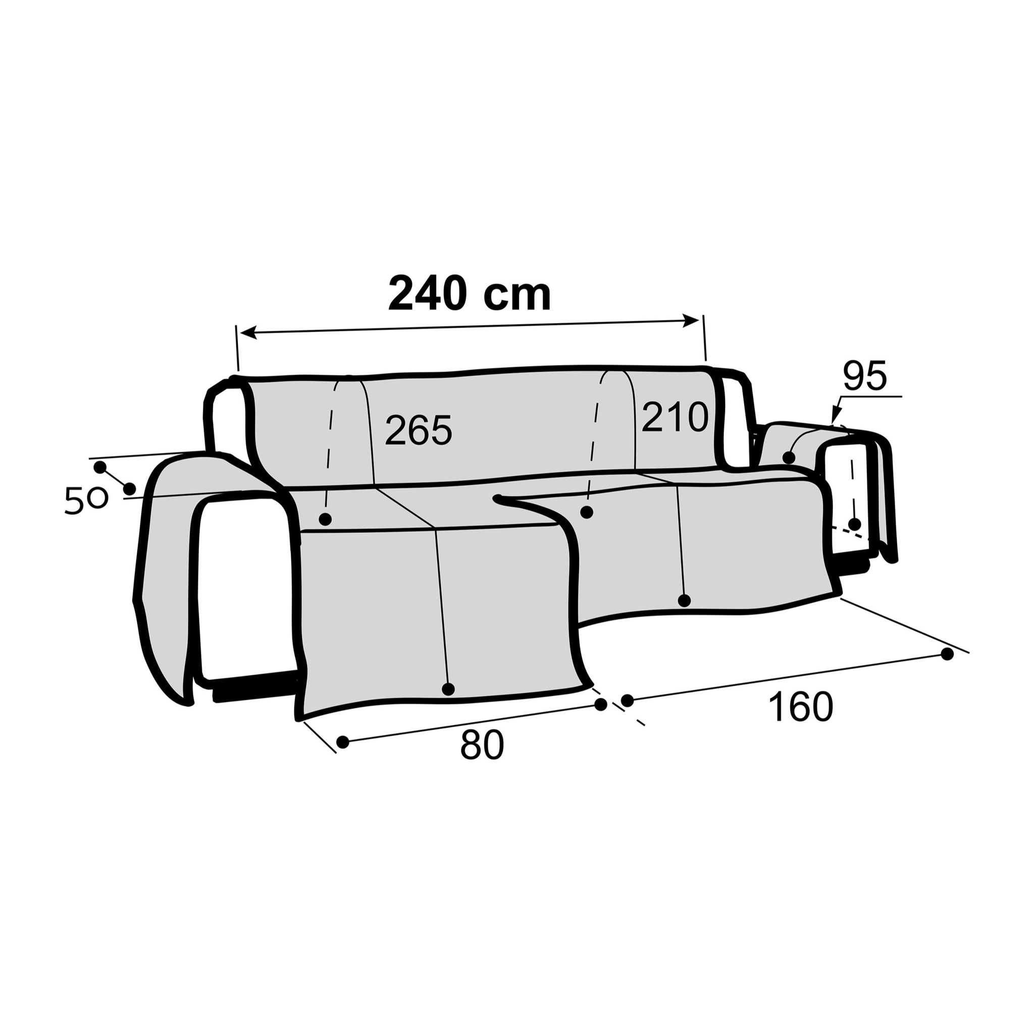 Cubre Sofá Chaise Longue Izquierda modelo MIRTO