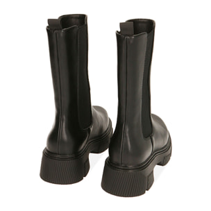 Botas Chelsea negras, tacón 4 cm.