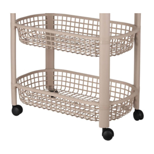 Well home carro de cocina con 4 ruedas color beige