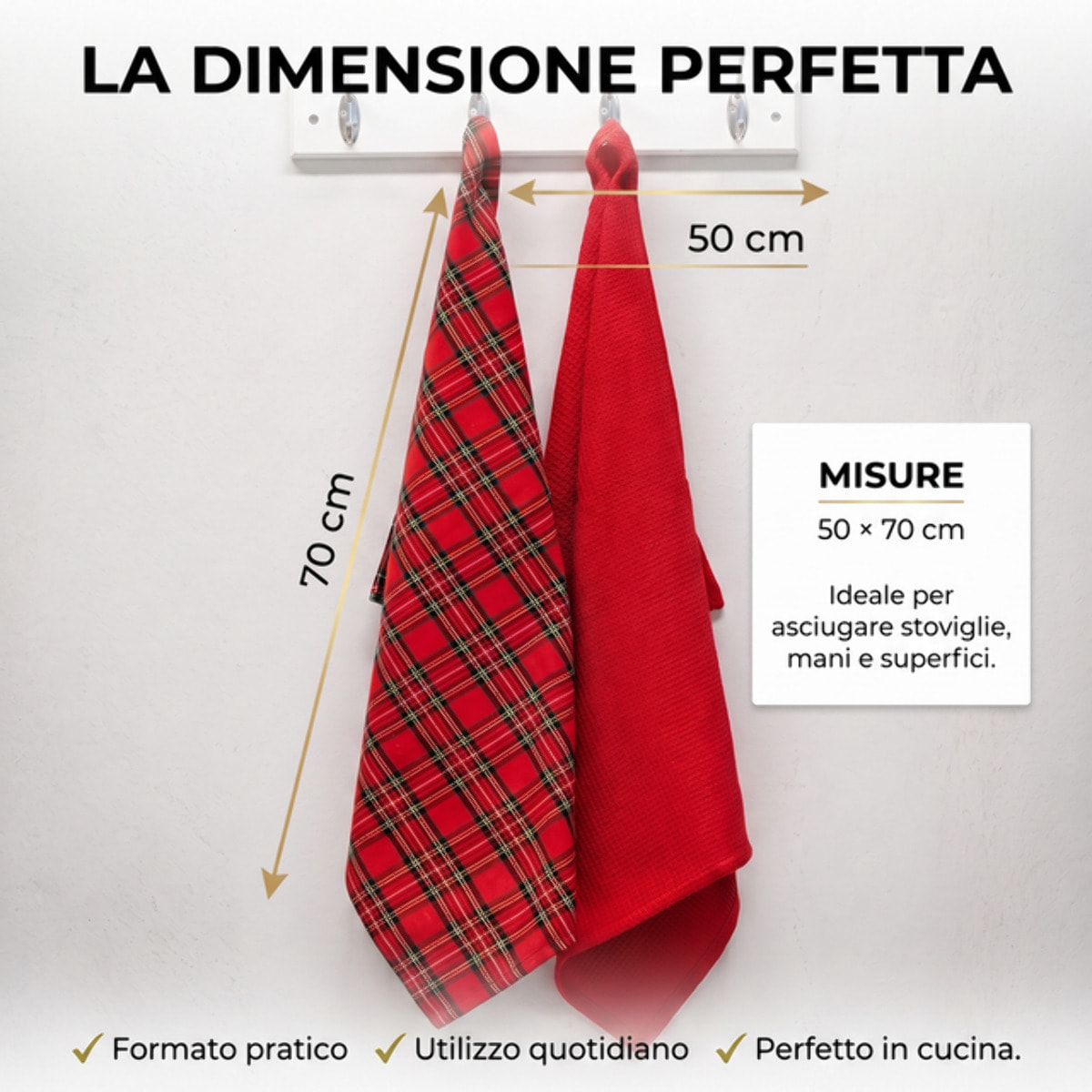 Set strofinacci in cotone - ROSSO