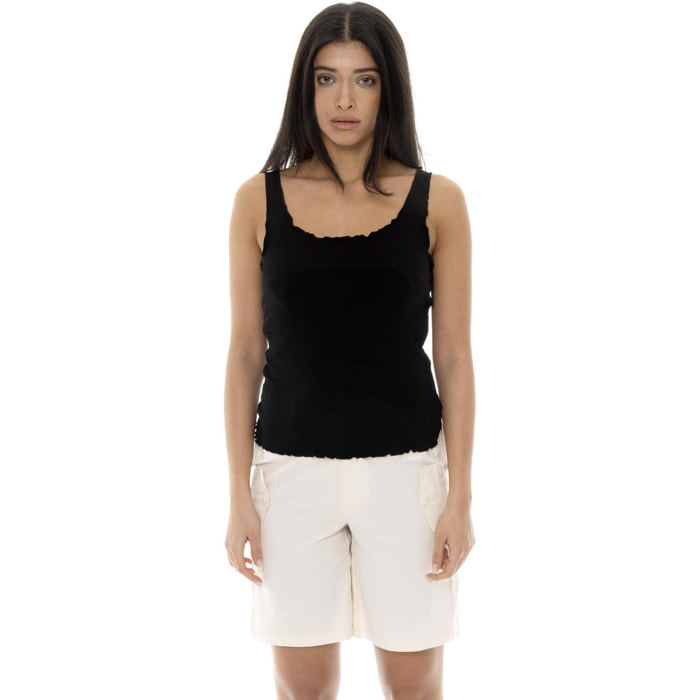 Camiseta de tirantes mujer Leone Chic Gold canalé elástico