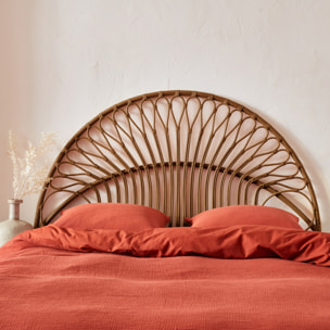 Tête de lit en rotin foncé. L 160 x P3 x H130cm