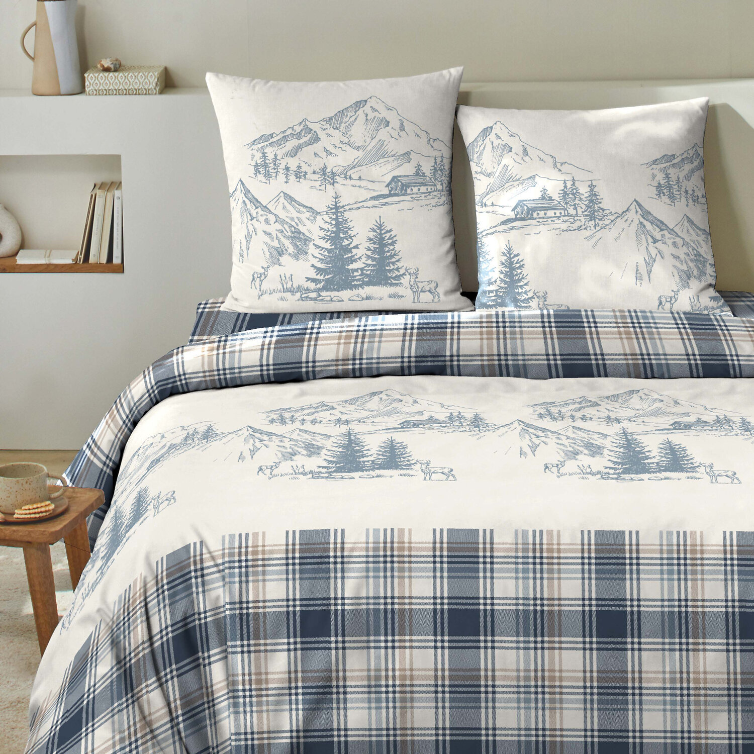 Parure + taies 100% flanelle de coton Monty