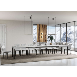 Mesa extensible 90x200/460 cm Everyday Fresno Blanco estructura Antracita