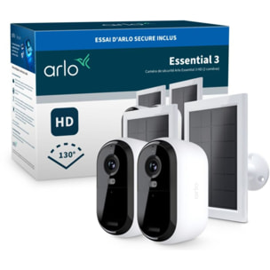 Caméra de surveillance ARLO 2 caméras ext Essential3 2K+ pan. sol
