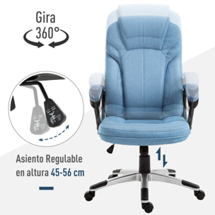 Silla de Oficina Altura Ajustable 66x75 cm Azul Claro