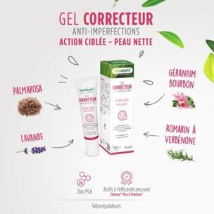 OLIOSEPTIL - Gel Correcteur Anti-Imperfections - Atténue les imperfections, boutons, points noirs - Peau nette - Association d'huiles essentielles, Trikenol plus, Hinoline et Zinc PCA - Tube 10ml