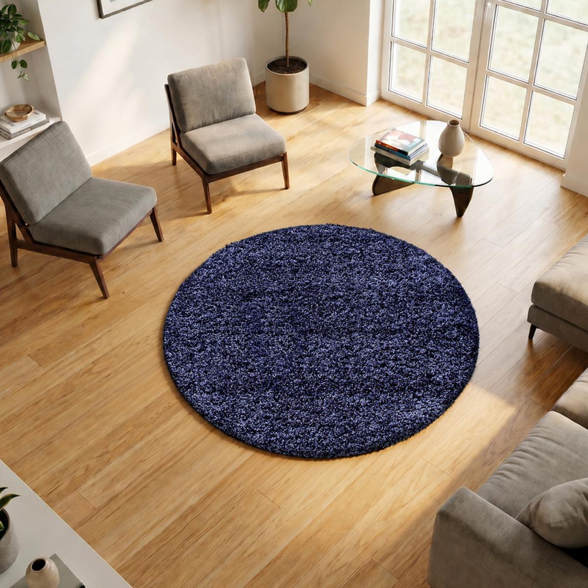 Tapis poils longs shaggy tissé motif uni ZASIVE