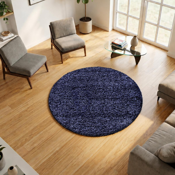 Tapis poils longs shaggy tissé motif uni ZASIVE