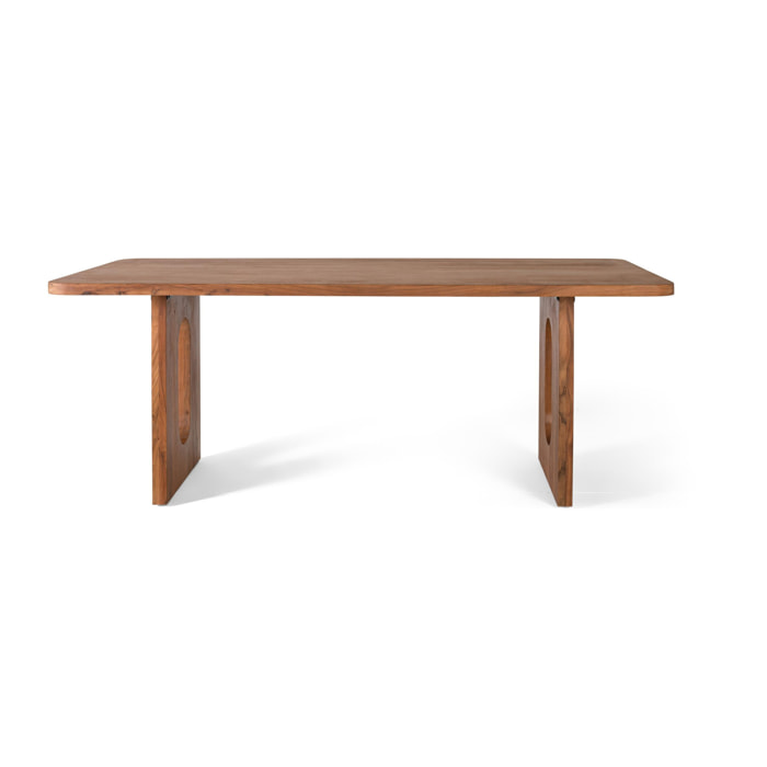 Mesas de Comedor de Madera Maciza de Acacia 200 Cm Estilo Rústico Moderno