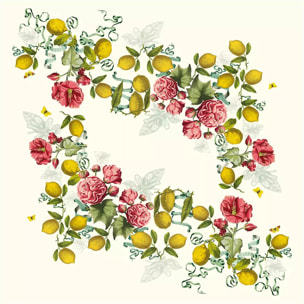 Nappe lin & coton lavé 190 g/m² imprimé multicolore Citrons de menton romance