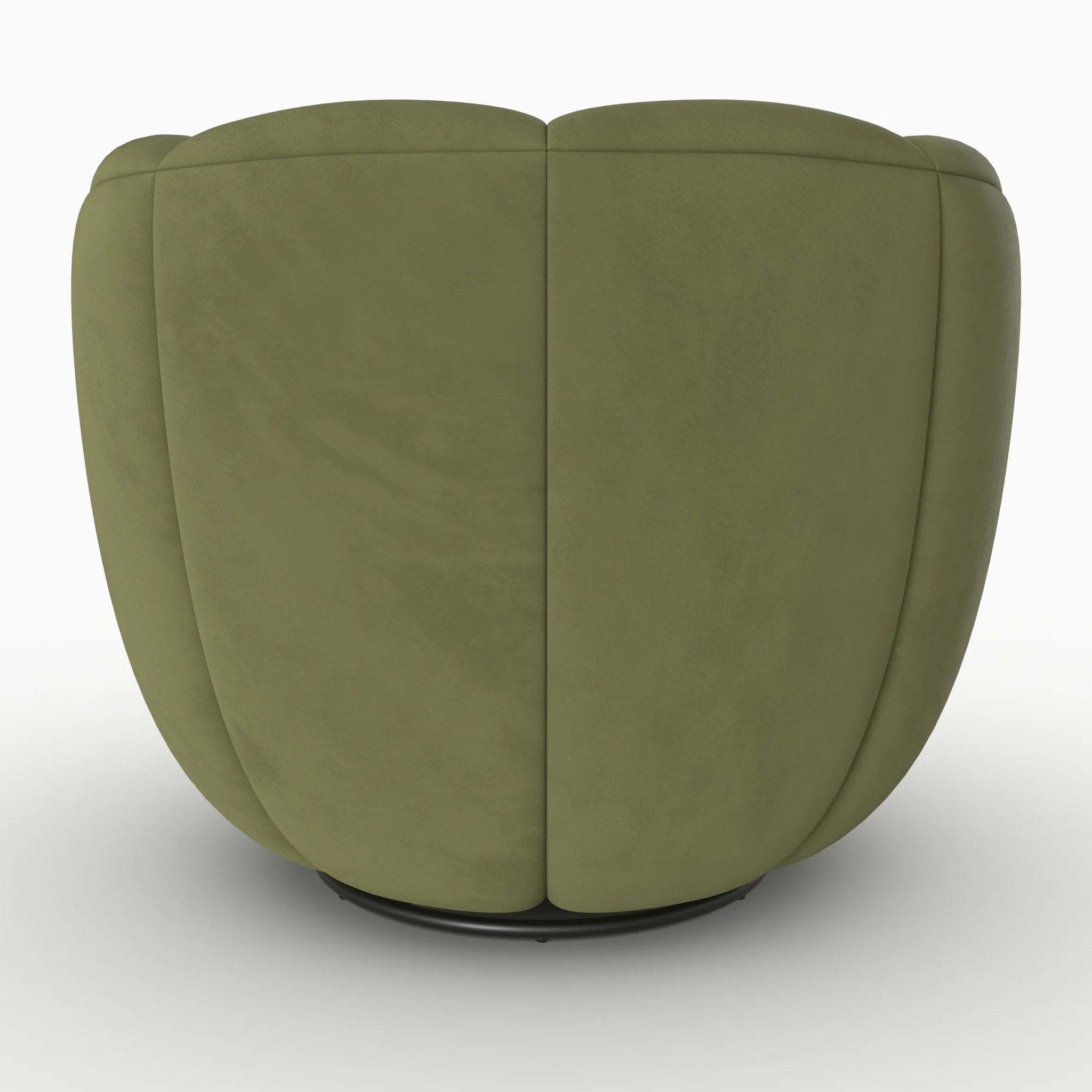 Fauteuil pivotant en velours vert - Ysé