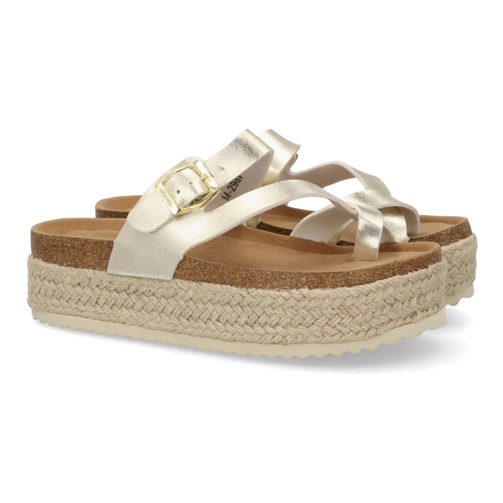 Sandalia plataforma cómoda mujer cierre hebilla