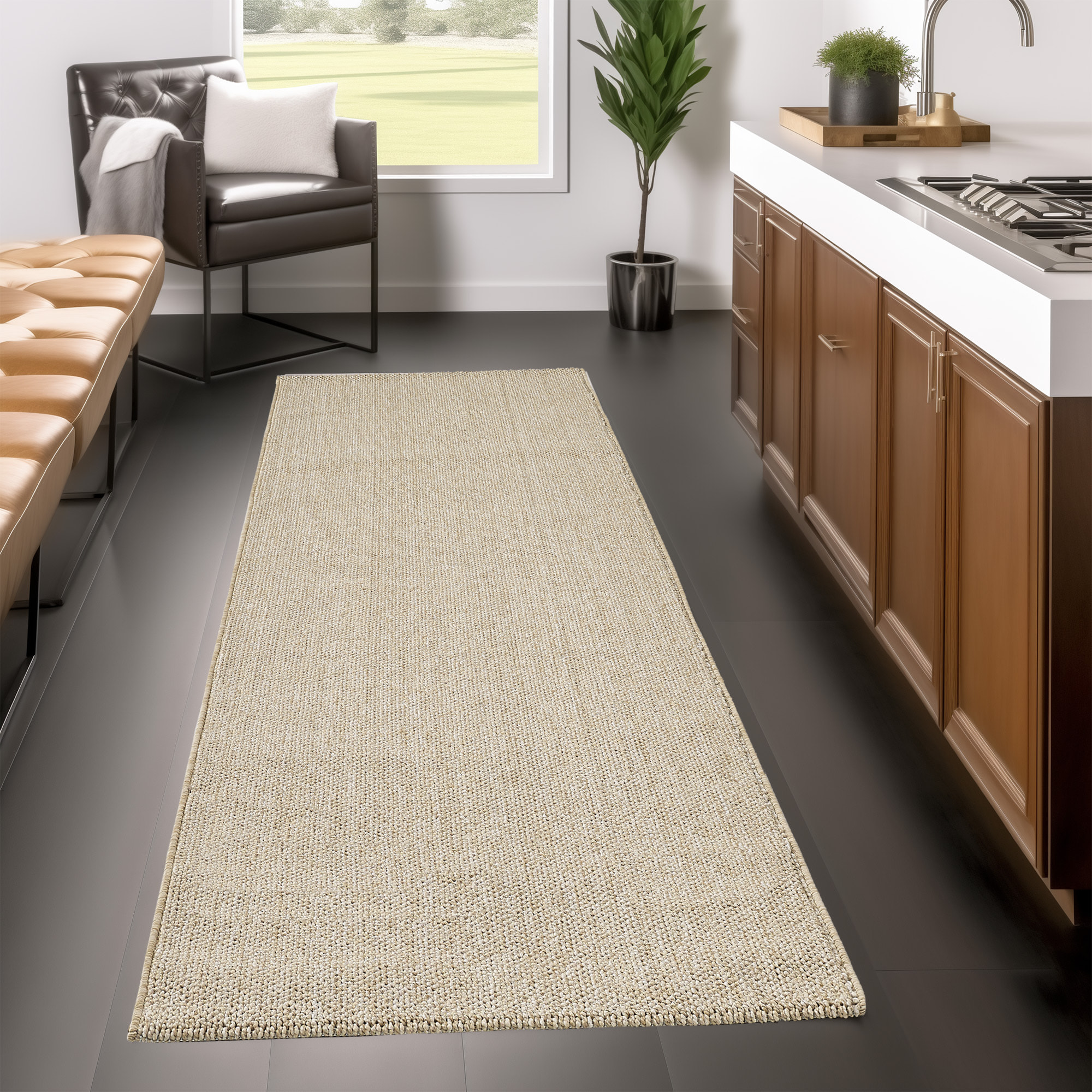 MORELIA - Tapis moderne aspect laine bouclée Beige