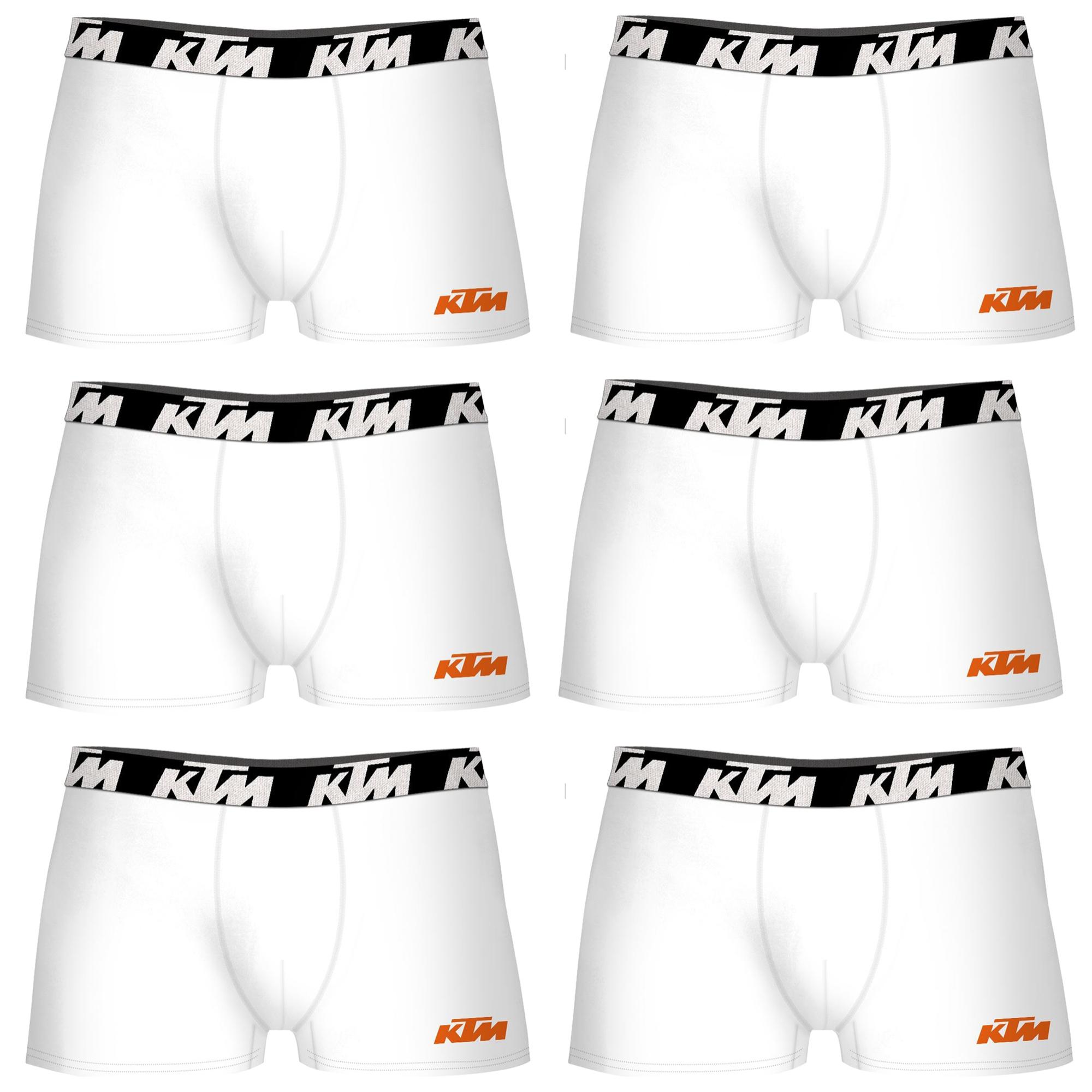 Set de 6 calzoncillos bóxer ktm blanco