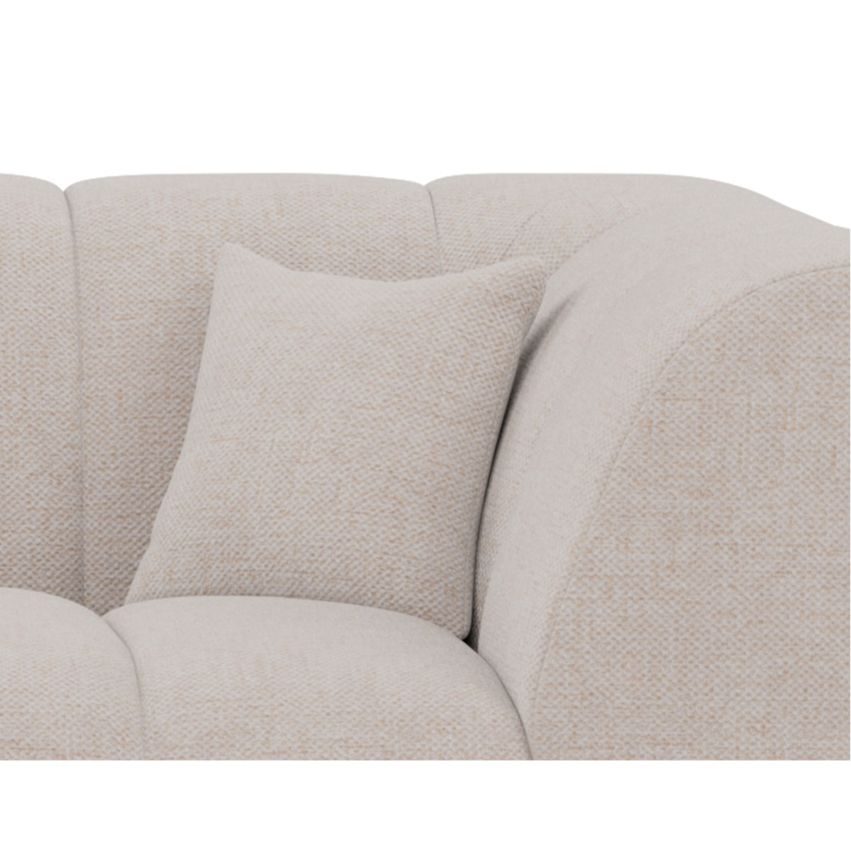 Curtis - canapé d'angle gauche 4 places avec accoudoir en tissu texturé - Beige