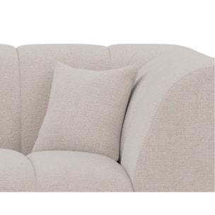 Curtis - canapé d'angle gauche 4 places avec accoudoir en tissu texturé - Beige