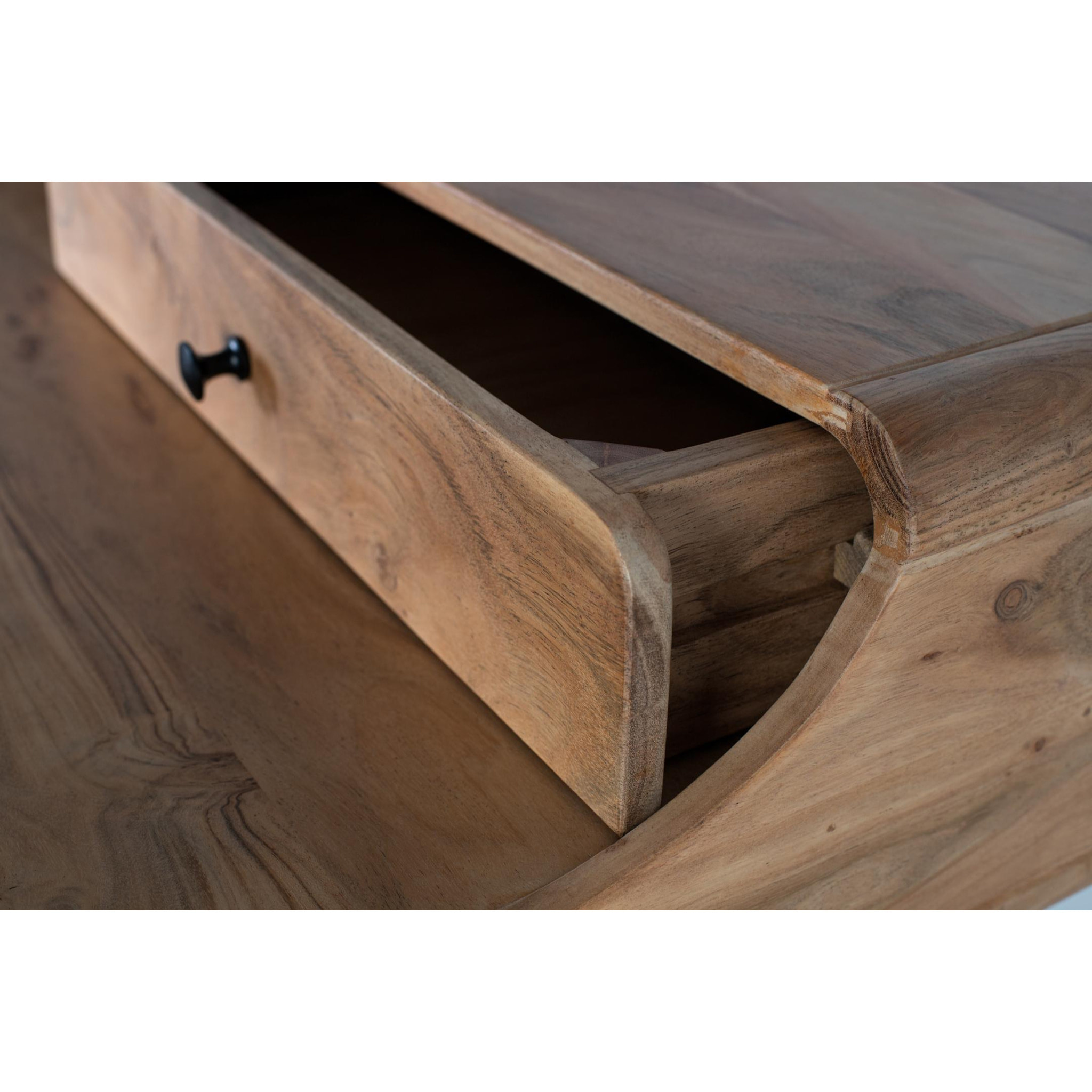Escritorio de Madera de Acacia 115 Cm Estilo Rústico Moderno