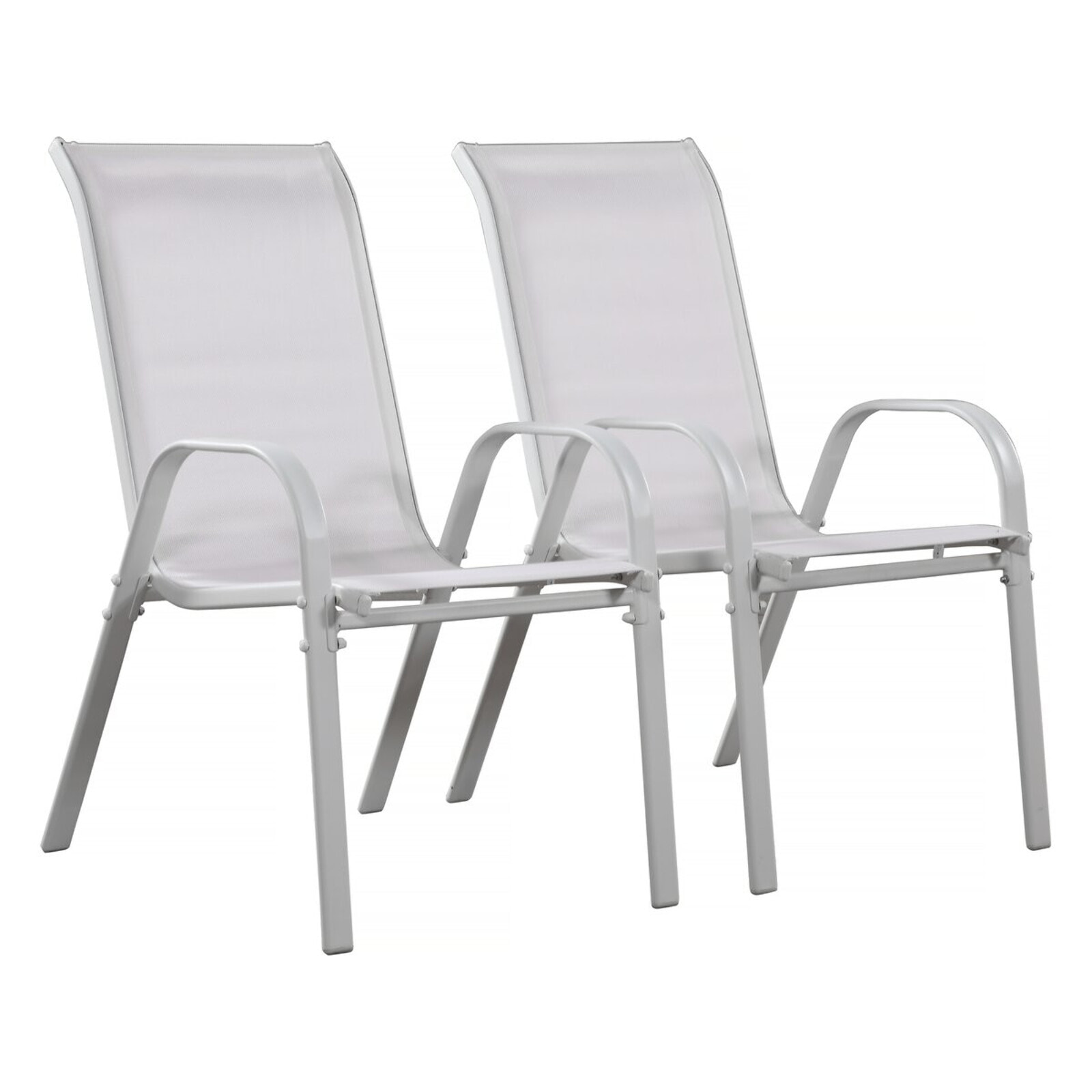 Fauteuil jardin Textilène "Cordoba" - Phoenix - Gris clair - Lot de 2