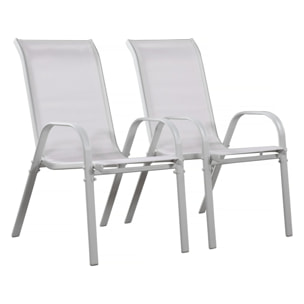 Fauteuil jardin Textilène "Cordoba" - Phoenix - Gris clair - Lot de 2