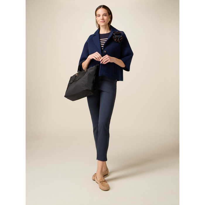 Oltre - Pantaloni skinny con catena metallica - Blu