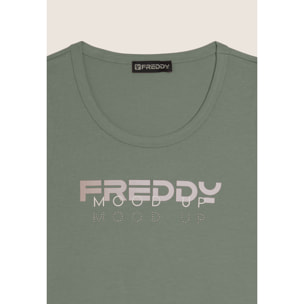 Canotta in Jersey con Logo FREDDY e Scritta "Mood Up"