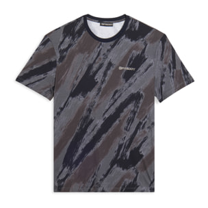 T-shirt stampata effetto pennellata in cotone