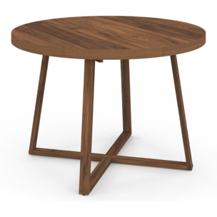 Table à manger ronde extensible Sana Ø110-150cm effet noyer