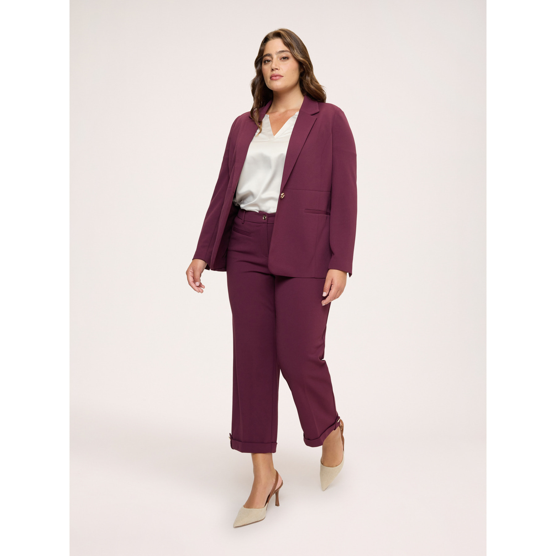 Fiorella Rubino - Blazer destrutturato in tessuto stretch - Bordeaux